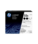 HP 55X Black 2-pack LJ Toner Cart, CE255XD (12,500 / 12,500 pages)