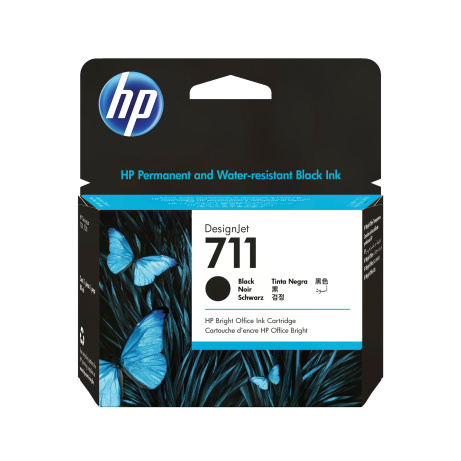HP 711 Black DJ Ink Cart, 80 ml, CZ133A