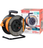 Strend Pro DG-FB04 buben 25m plast 4xzas. 3x1,5mm oranžová (213053)