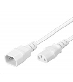 PREMIUMCORD Prodlužovací kabel síť 230V, C13-C14, bílý 1m