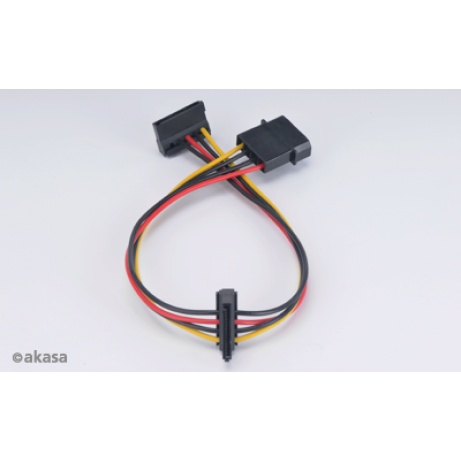 AKASA - 4-pin molex na 2x 15-pin Sata adaptér