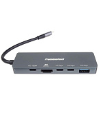 PremiumCord Adaptér USB-C na 4K@60Hz HDMI + 10G USB3.2 A + 10G 2x USB-C + PD