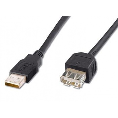 PremiumCord USB 2.0 kabel prodlužovací, A-A, 0,5m, černý