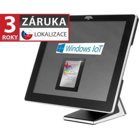 AerPOS PP-9667CV, 17", i3, 8GB, 120GB SSD, Win 10 IoT. kap., bez rámeč.