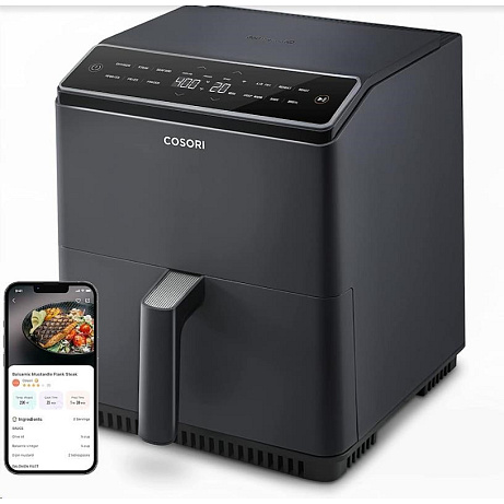 BAZAR - BAZAR - Cosori Dual Blaze 6.4L SMART horkovzdušná fritéza + 5x špíz a gril. rošt, black - Poškozený obal (Kompl