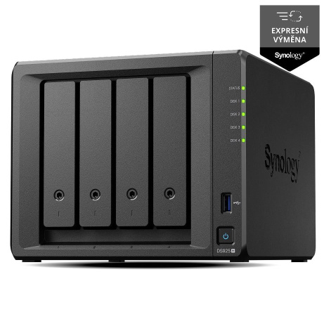 Synology DS925+ DiskStation (4C/RyzenV1500B/2,2GHz/4GBRAM/4xSATA/2xM.2/2xUSB3.2/2x2,5GbE/1xUSB-C)