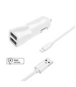 FIXED 2xUSB, USB/Lightning,1m MFI, 15W, bílá
