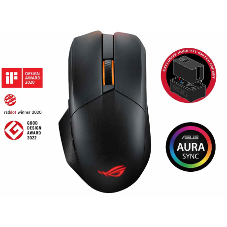 ASUS myš ROG Chakram X Origin, RGB, Bluetooth, černá