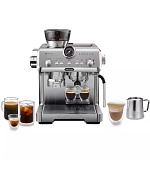 DeLonghi La Specialista Opera pákový kávovar, 1550 W, vestavěný mlýnek, parní tryska MyLatte, nerez
