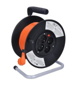 Solight prodlužovací přívod na bubnu, 4 zásuvky, 20m, oranžový kabel, 3x 1,5mm2