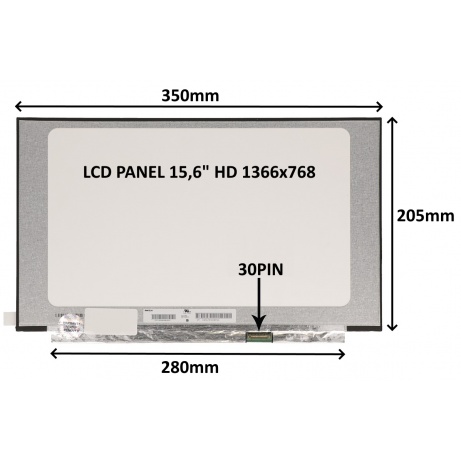 LCD PANEL 15,6" HD 1366x768 30PIN MATNÝ / BEZ ÚCHYTŮ