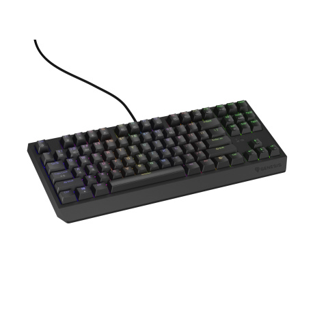 Genesis herní klávesnice THOR 230/TKL/RGB/Outemu Brown/Drátová USB/US layout/Černá