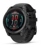 Garmin fenix® E – 47 mm, AMOLED, Slate grey steel / Černý silikonový řemínek, EU