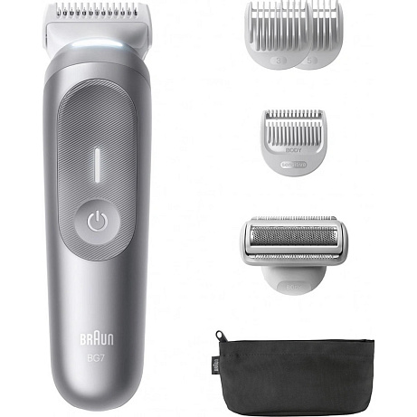 Braun BG7550 tělový zastřihovač, 4 nástavce, 100% omyvatelný, technologie SmoothShave, výdrž 100 min, nerezové čepele