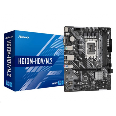 ASRock MB Sc LGA1700 H610M-HDV/M.2, Intel H610, 2xDDR4, 1xDP, 1xHDMI, 1xVGA, mATX