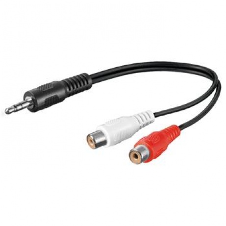 PremiumCord Kabel Jack 3.5mm-2xCINCH M/F 20cm