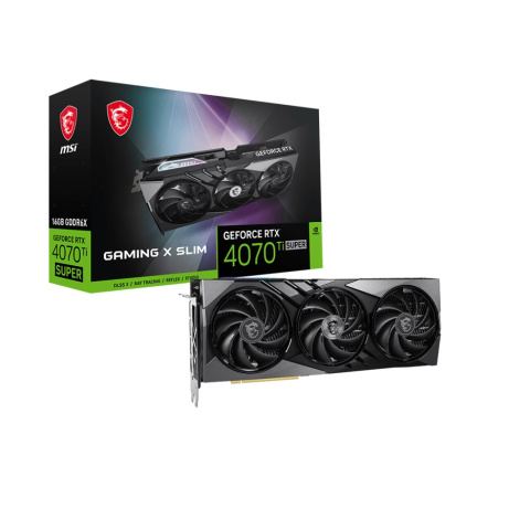BAZAR - MSI VGA NVIDIA GeForce RTX 4070 Ti SUPER 16G GAMING X SLIM, 16G GDDR6X, 3xDP, 1xHDMI - Po opravě (Bez příšlušens