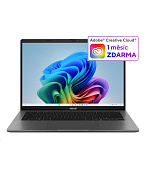 ASUS NTB Vivobook S14 (M3407GA-OLED016WZ), AI 7 445, 14" WUXGA, 32GB, 512GB SSD, Radeon, W11 Home, Matte Gray