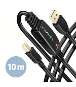 BAZAR - AXAGON ADR-210B, USB 2.0 A-M -> B-M aktivní propojovací / repeater kabel, 10m - Poškozený obal (Komplet)