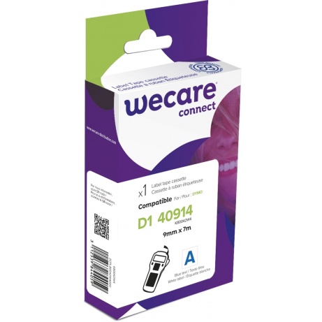 WECARE ARMOR páska kompatibilní s DYMO S0720690,Blue/White,9MM*7M