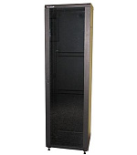 XtendLan 19" stojanový rozvaděč 47U 600x800, nosnost 800kg, skleněné dveře, plná záda, kolečka, rozložený, černý