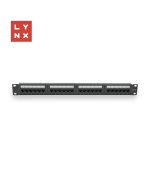 LYNX 19" patch panel 24-port, UTP Cat6, 50µ, nestíněný, černý