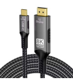PremiumCord USB-C na HDMI kabel 2m rozlišení obrazu 8K@60Hz,4K@144Hz Aluminium