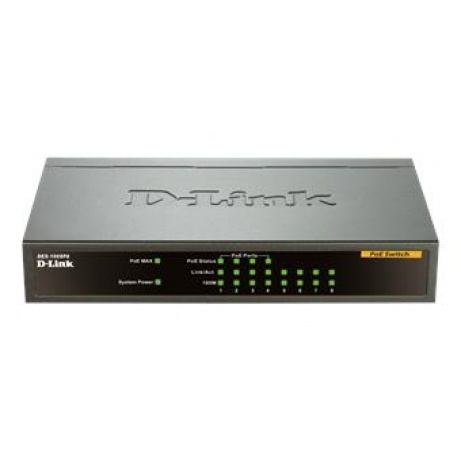 D-Link DES-1008PA 8x10/100 Desktop Switch, 4xPoE