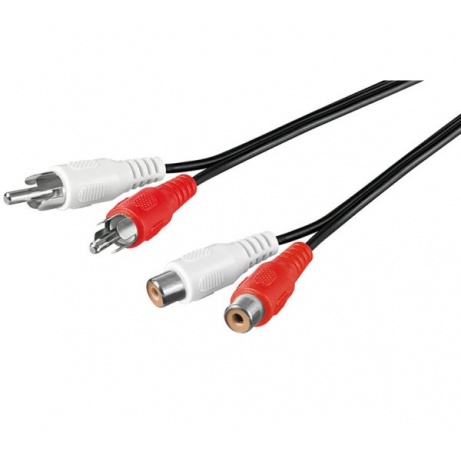 PremiumCord Kabel 2x Cinch-2x Cinch, M/F 5m