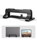 AXAGON STND-VB, vertikální hliníkový stojan pro notebooky 10"-17.3, nastavitelný rozestup, černý