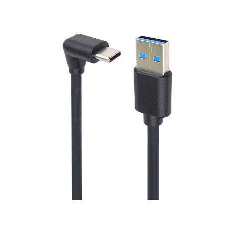 PremiumCord USB C-USB A, zahnutý, černý, 50 cm