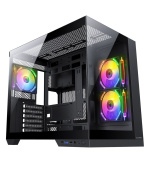 1stCOOL skříň DREAMER, Mid Tower, AU, USB 3.0, USB-C, 3x 120mm ARGB Fan, černá
