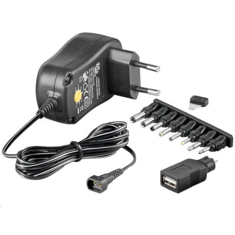 Goobay Univerzální napájecí adaptér 230V/3-12V stejnosměrný 300mA POŠKOZEN OBAL