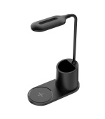 Platinet stolní LED lampa 3W, bezdrátové nabíjení, černá