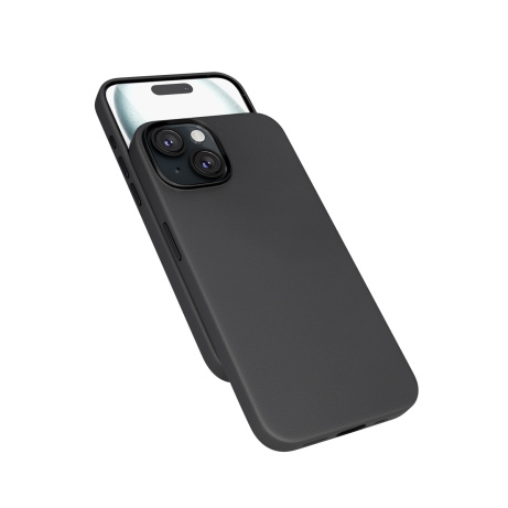 Epico Mag+ kožený kryt iPhone 15 Plus - černá