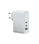 WG - Síťová nabíječka GaN 3x USB 120W, 1x USB-A + 2x USB-C, bílá