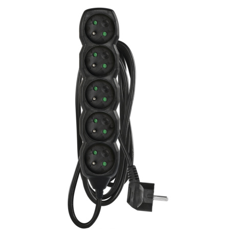 EMOS prodlužovací přívod, černý, 5z/3m, 1,0mm