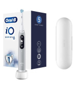 Oral-B iO Series 6 Grey Opal elektrický zubní kartáček, magnetický, 5 režimů, tlakový senzor, AI, pouzdro
