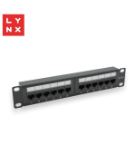 BAZAR - LYNX 10" patch panel 12-port, UTP Cat6, 50µ, nestíněný, černý - POŠKOZENÝ OBAL