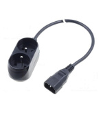 Prodlužovací přívod 2x230V pro UPS (IEC320-C14), 30cm