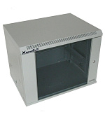 BAZAR - XtendLan 19" nástěnný rozvaděč 9U 600x450, nosnost 60 kg, skleněné kouřové dveře, svařovaný, šedý - poškozeno