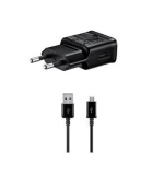 Samsung 15W Cestovní nabíječka + microUSB Datový Kabel Black (OOB Bulk)