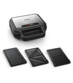 Tefal SW383D10 3v1 UltraCompact toustovač, 700 W, vyměnitelné desky, tousty, vafle, panini, indikátor připravenosti