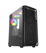 BAZAR - VeinX case OD15A-BK, ATX, Průhledná bočnice, Černá, bez ventilátorů - Rozbaleno (Komplet)