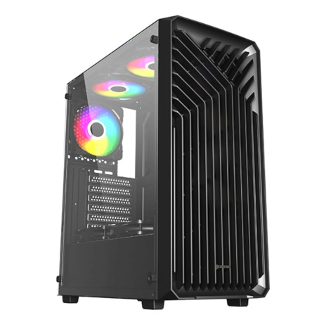 BAZAR - VeinX case OD15A-BK, ATX, Průhledná bočnice, Černá, bez ventilátorů - Rozbaleno (Komplet)