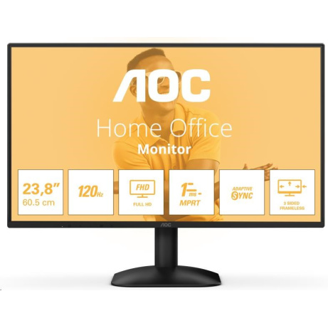 BAZAR - AOC MT 23,8" 24B31H - 1920x1080,IPS,120Hz,D-Sub,1xHDMI - Rozbaleno (Komplet)