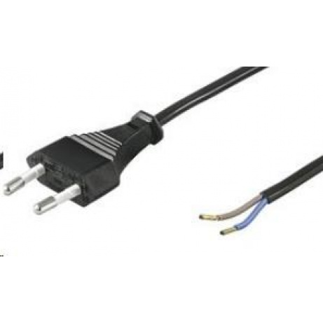 PREMIUMCORD Kabel Flexo síťový dvoužilový 230V s vidlicí 2m černý