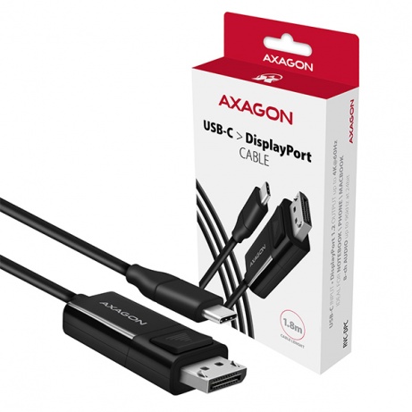 AXAGON RVC-DPC, USB-C -> DisplayPort redukce / kabel 1.8m, 4K/60Hz