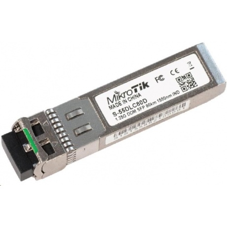 MikroTik SFP (miniGBIC) modul S-55DLC80D, SM, 80km, 1.25G, 1550nm, LC duplexní