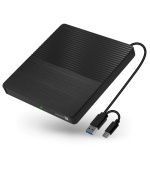CONNECT IT Externí mechanika CD/DVD 3v1 SlimDrive, čtečka MicroSD/SD, 2xUSB, USB-A/USB-C, černá